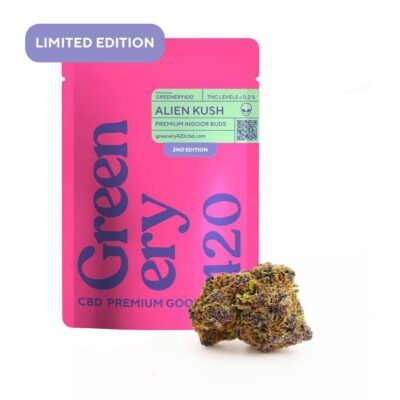 Fleurs de CBD Alien Kush par Greenery 420 édition limitée